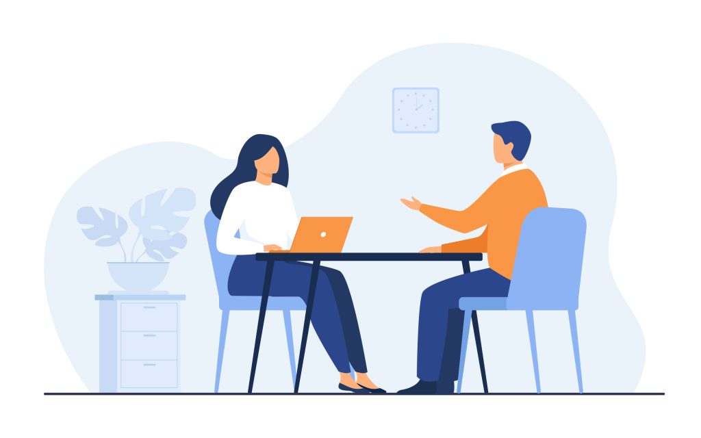 Ilustración entrevista de trabajo