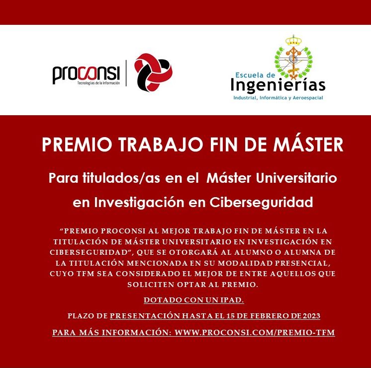 Cartel de la convocatoria del Premio Proconsi al mejor Trabajo Fin de Máster para el impulso del talento universitario