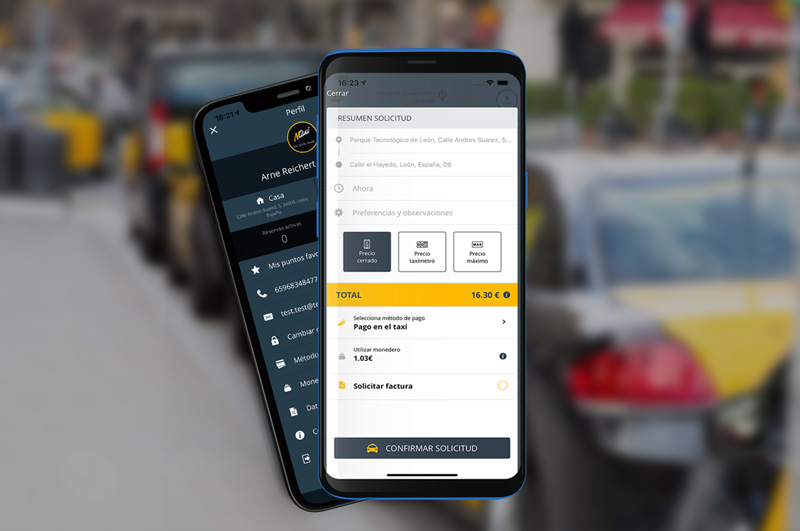 App para pedir y reservar taxi NTAXI